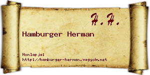 Hamburger Herman névjegykártya