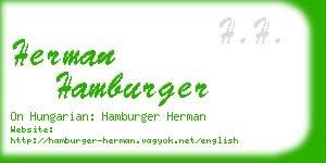 herman hamburger business card